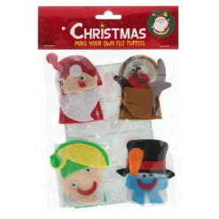 Maak je eigen Vilten Vingerpoppen Kerst, 4st.