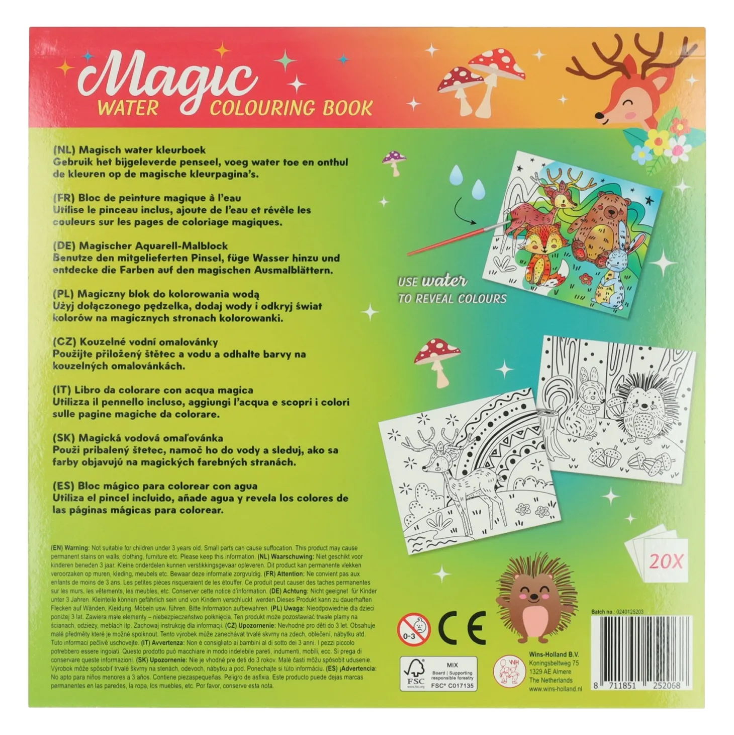 Magische Waterverfkleurblok Bosdieren