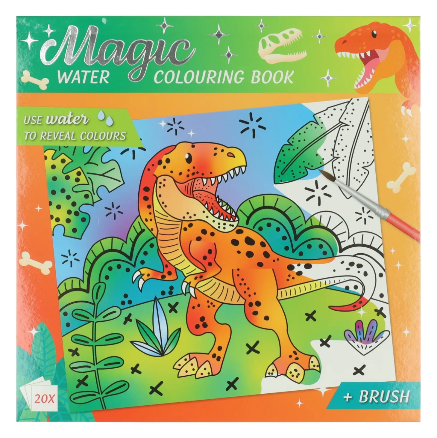 Magische Waterverfkleurblok Dino