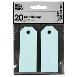 Manilla Labels Lichtblauw, 20st.