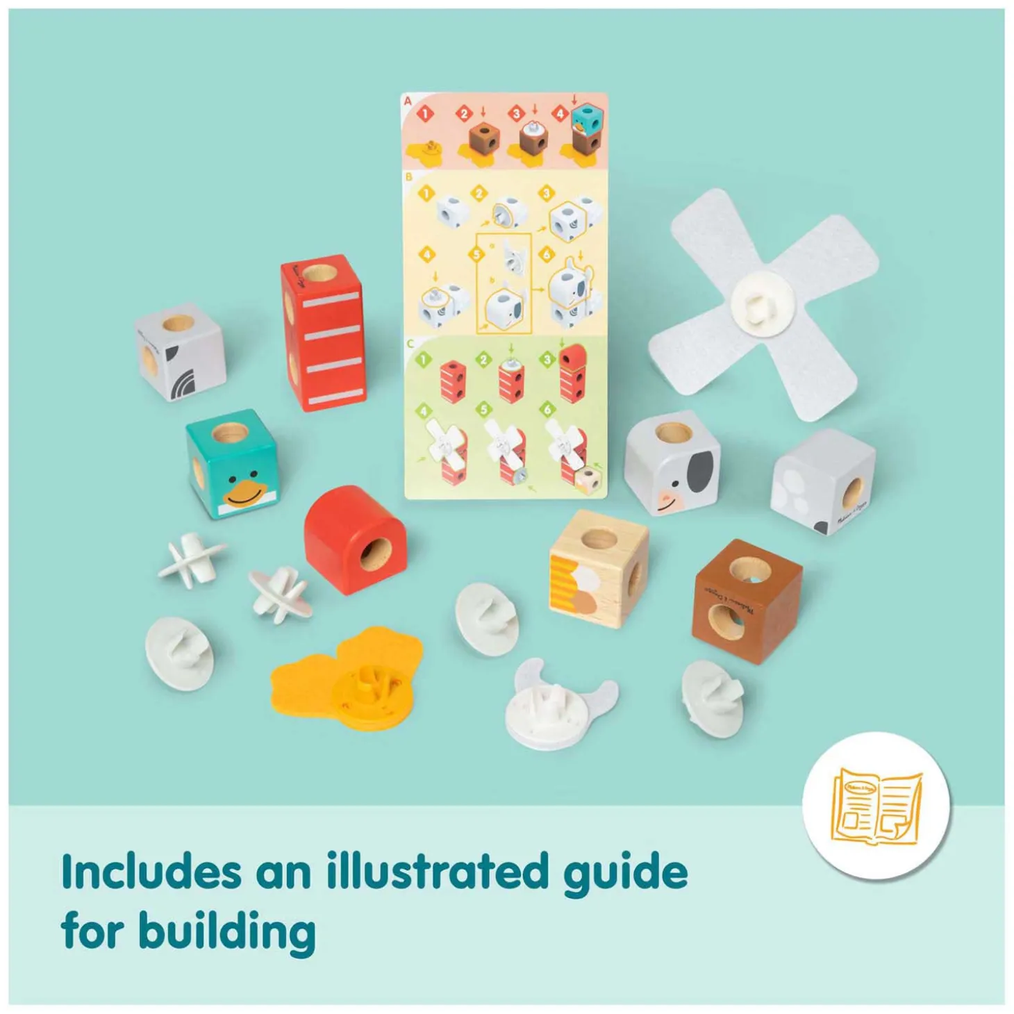 Melissa & Doug - Blockables Boerderijvriendjes Speelset - 16dlg.