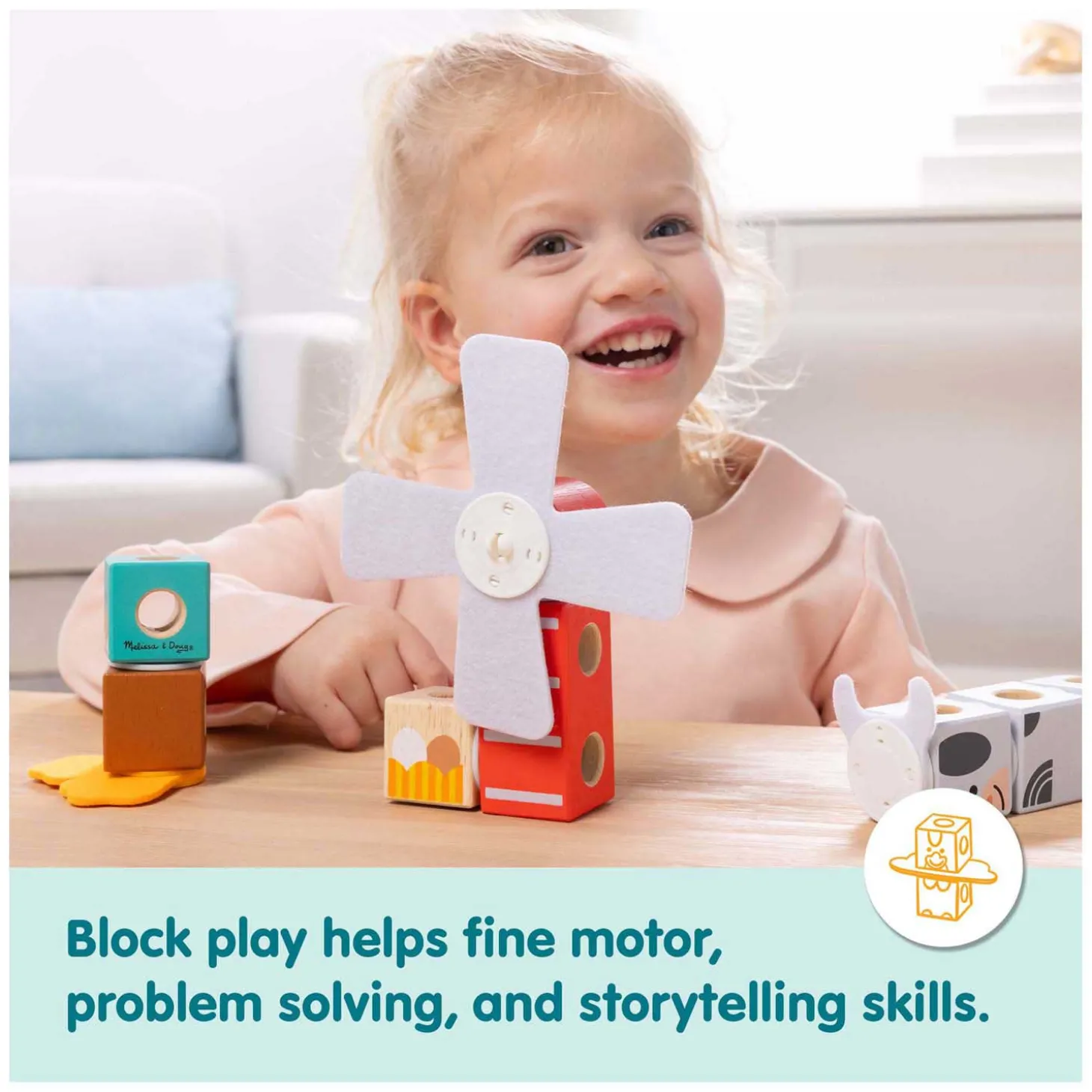 Melissa & Doug - Blockables Boerderijvriendjes Speelset - 16dlg.