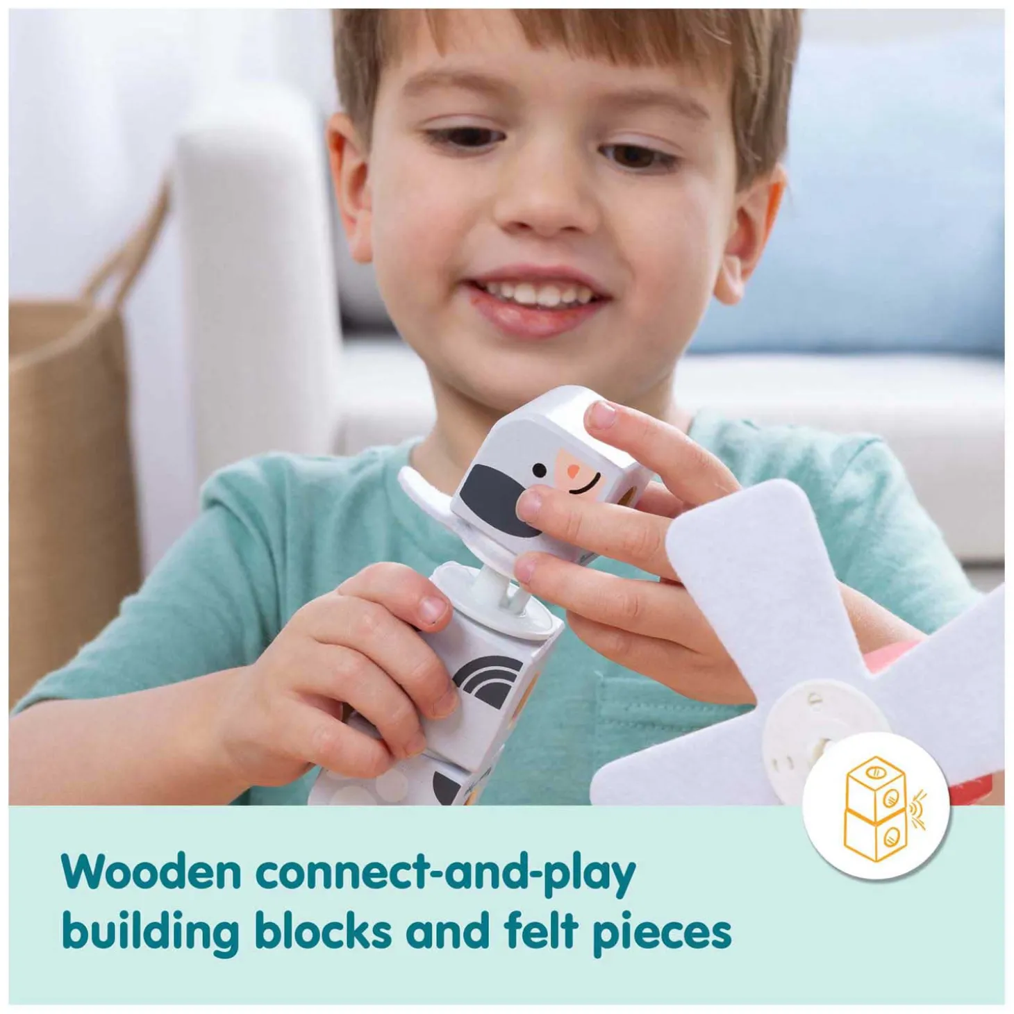 Melissa & Doug - Blockables Boerderijvriendjes Speelset - 16dlg.