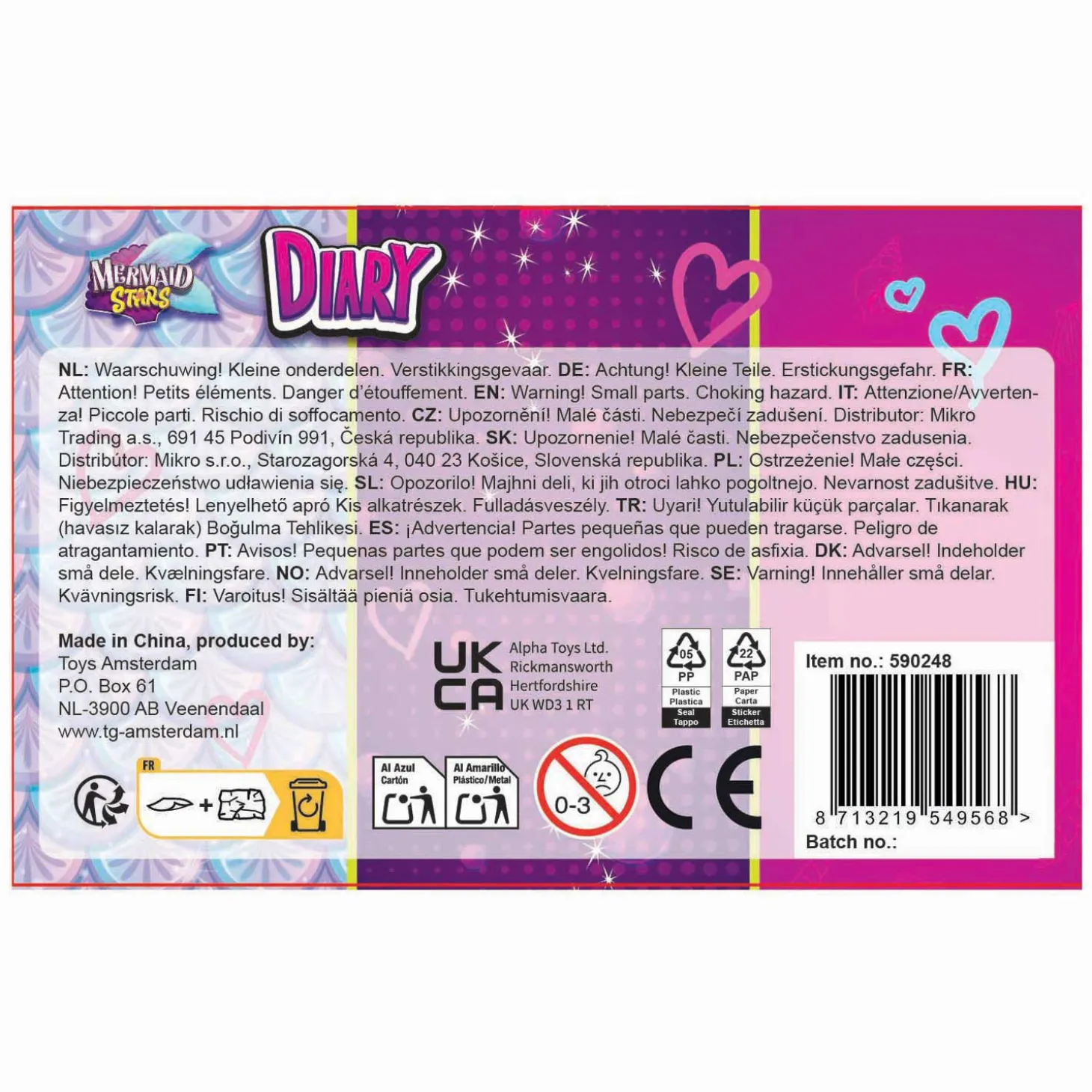 Mermaid Stars Dagboek met Bewaardoos en Slotje