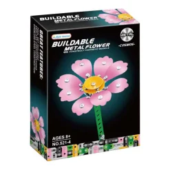 Metalen Bouwset Roze Bloem
