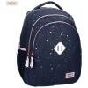 Milky Kiss Rugzak Divine Days Donkerblauw met Roze Stippen, 3-vaks