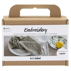 Mini Hobbyset Borduren Servet Dusty Groen