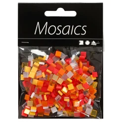 Mini Mozaiek Rood/Oranje 5x5mm, 25 gram