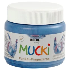 Mucki Vingerverf - Blauw Metallic, 150ml