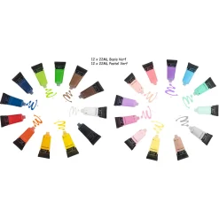 Nassau Acrylverf Basis en Pastelkleuren, 24x22ml