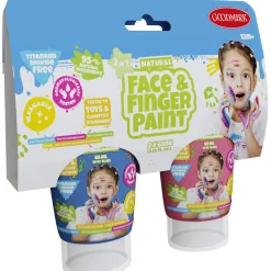Natural Face & Fingerpaint Tube - Blauw en Roze, 2x65ml