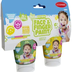 Natural Face & Fingerpaint Tube - Groen en Geel, 2x65ml