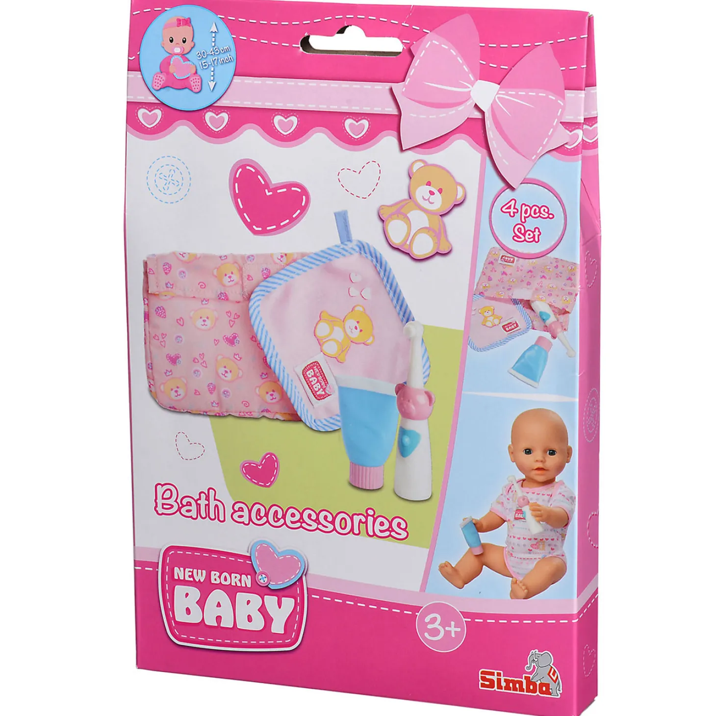 New Born Baby Bad accessoires, 4dlg.