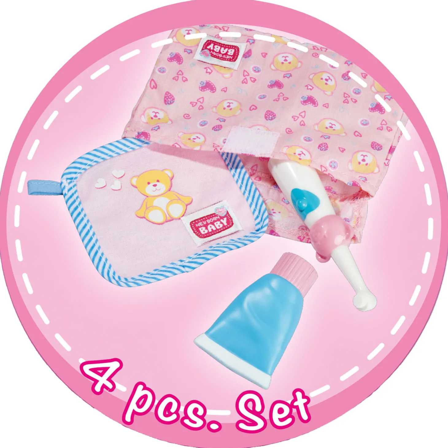 New Born Baby Bad accessoires, 4dlg.