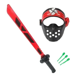 Ninja Lichtzwaard Licht en Geluid met Schietfunctie en Masker -  Rood