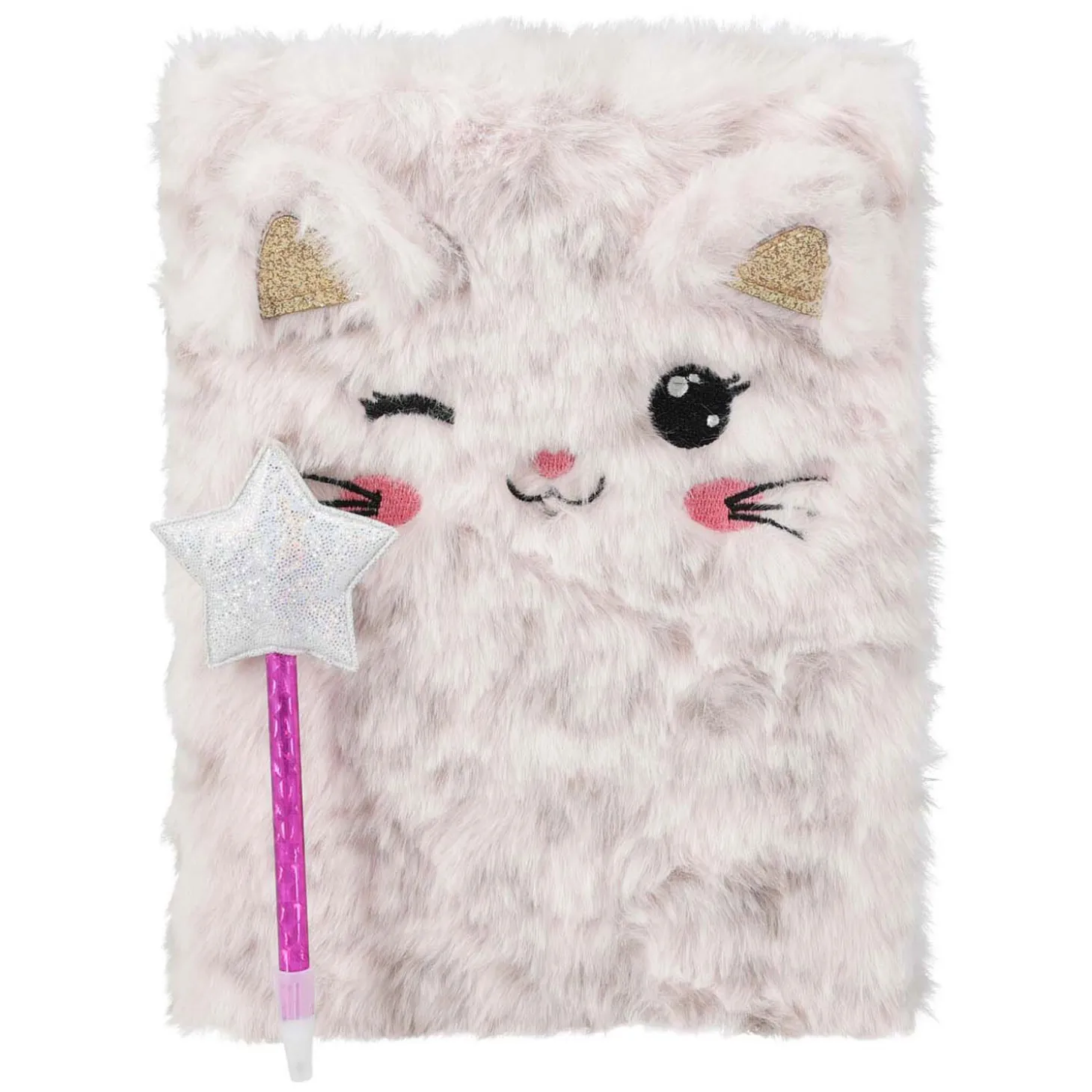 Notitieboek Pluche met Pen - Kat