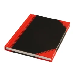 Notitieboek zwart/rood A6 lijn 60gr 96vel