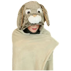 Noxxiez Knuffeldeken met Capuchon Konijn, 130x100cm