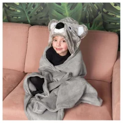 Noxxiez Knuffeldeken met Capuchon Koala, 130x100cm