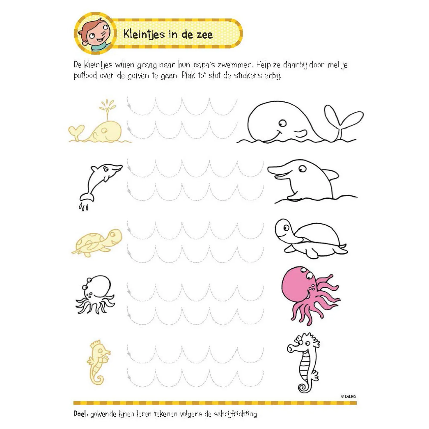 Oefenboek met Stickers - Eerste Schrijfspelletjes (5-6 jaar)