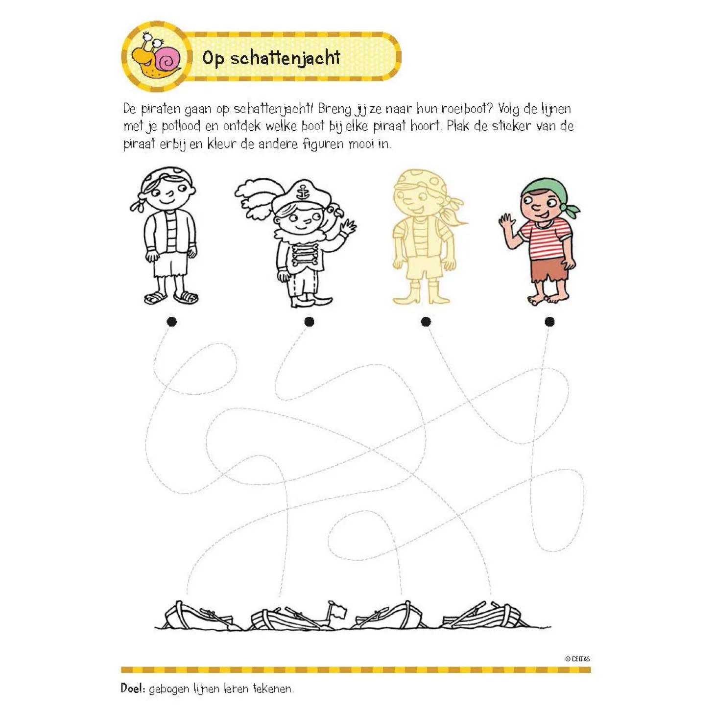Oefenboek met Stickers - Eerste Schrijfspelletjes (5-6 jaar)