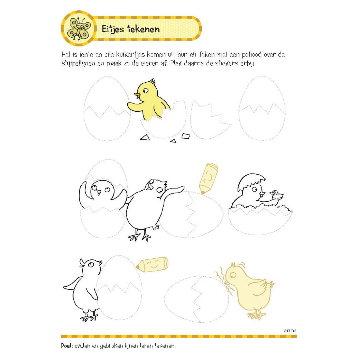 Oefenboek met Stickers - Eerste Schrijfspelletjes (5-6 jaar)