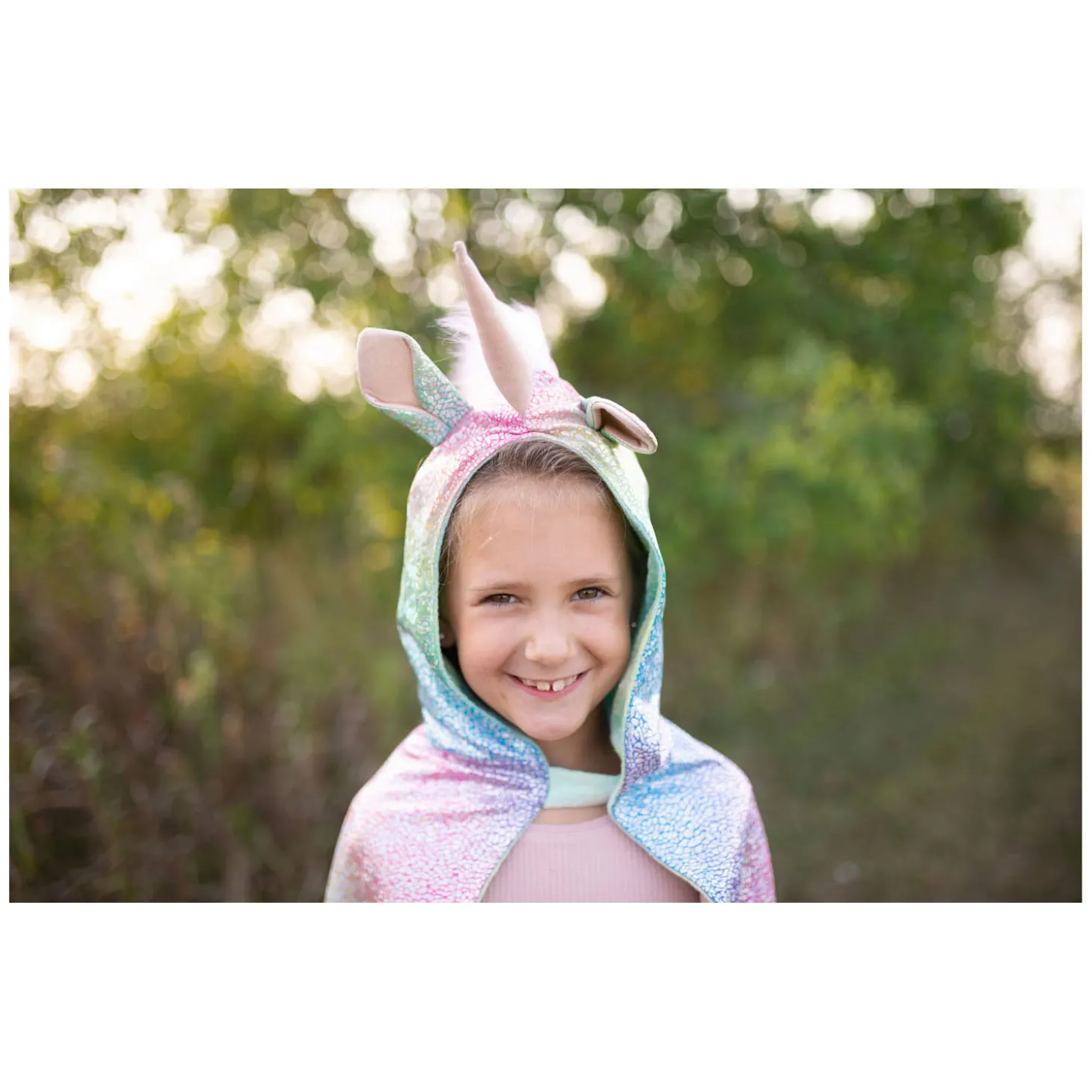 Omkeercape Eenhoorn Draak Regenboog, 5-6jr