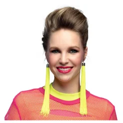 Oorbellen Festival Neon Geel, 20cm