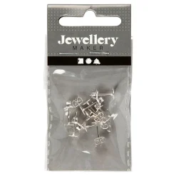 Oorstekers Verzilverd, 10st.