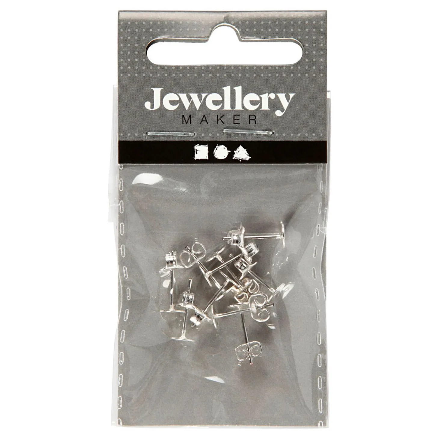 Oorstekers Verzilverd, 10st.