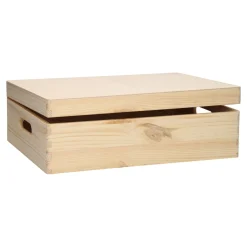 Opbergkist Rechthoek Klepdeksel Grenen