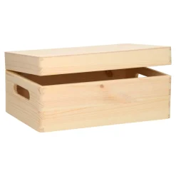 Opbergkist Rechthoek Klepdeksel Grenen Klein