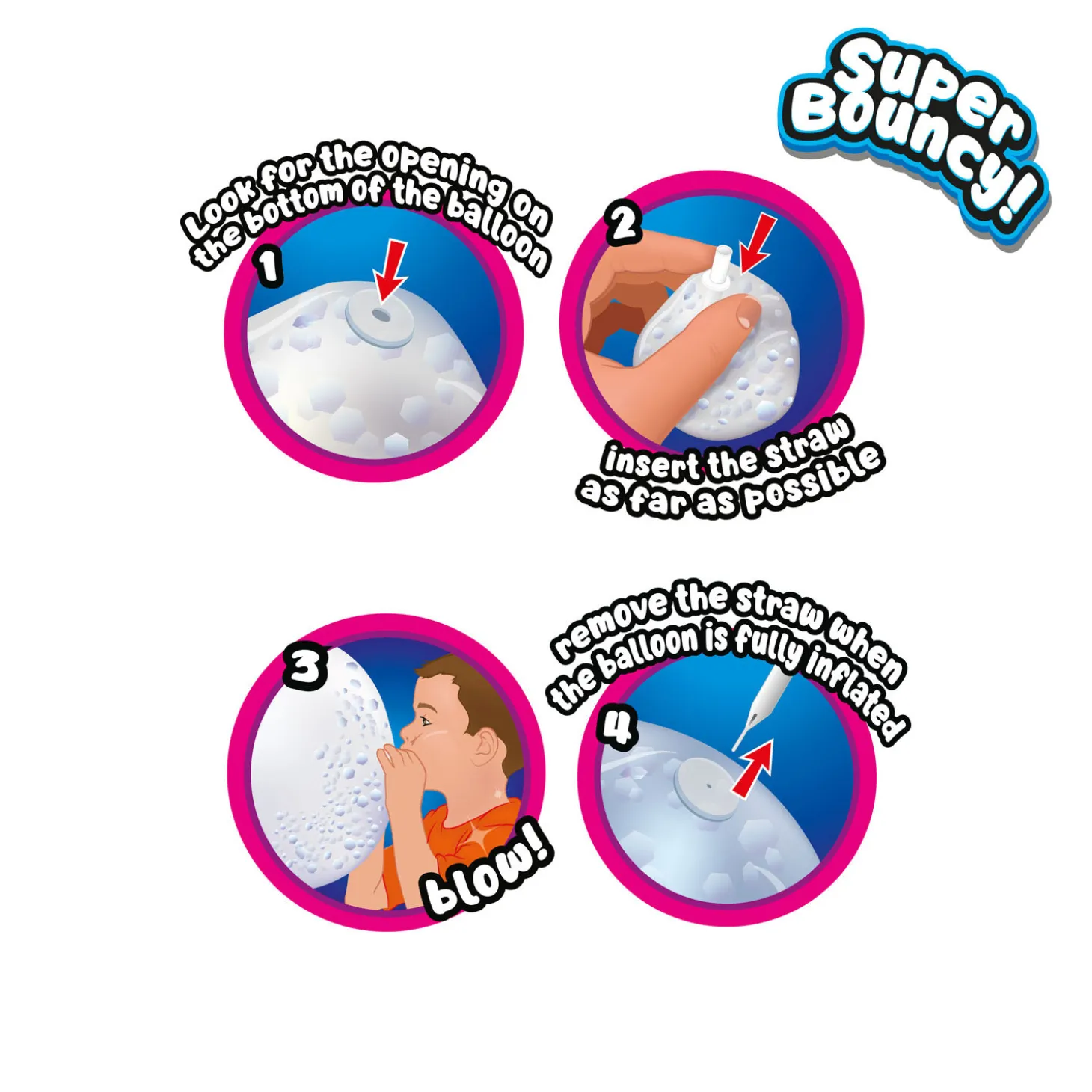 Opblaasbare Glitter Ballon, 60cm