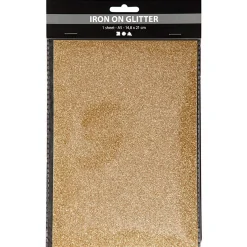 Opstrijkfolie Glitter Goud, A5