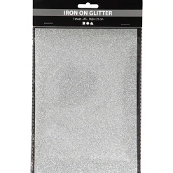 Opstrijkfolie Glitter Zilver, A5