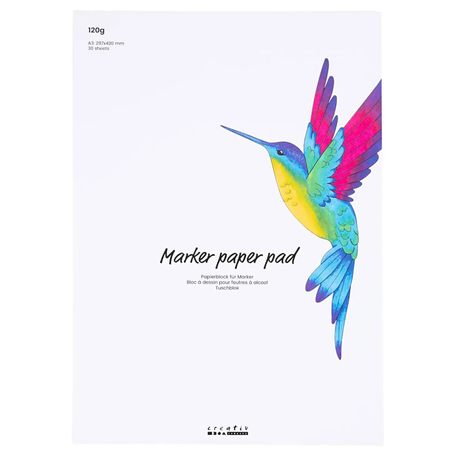 Papierblok Voor Stiften Wit A3, 30 Vellen