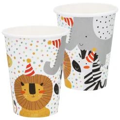 Papieren Bekers Safari, 8st.