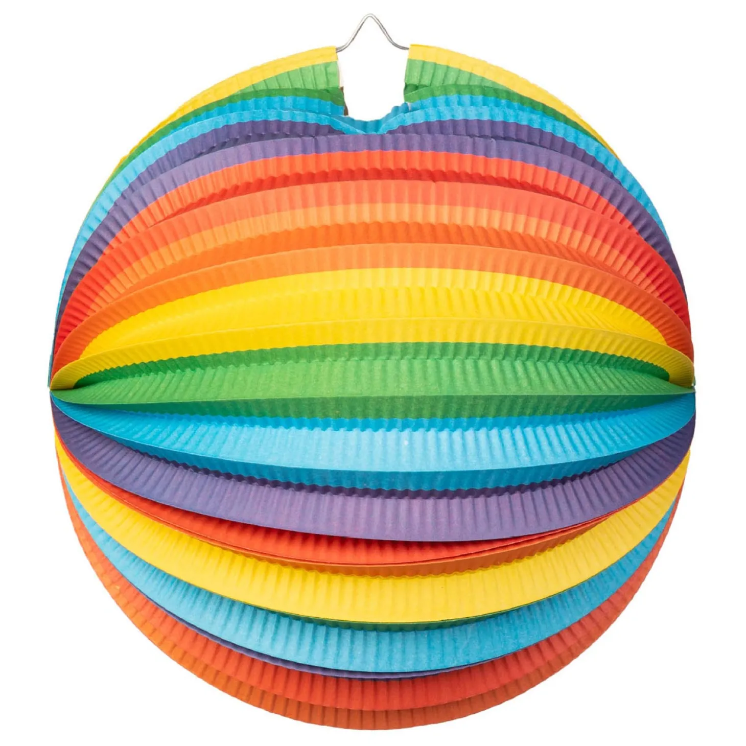 Papieren Lantaarn Rond Regenboog, 25cm