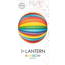 Papieren Lantaarn Rond Regenboog, 25cm
