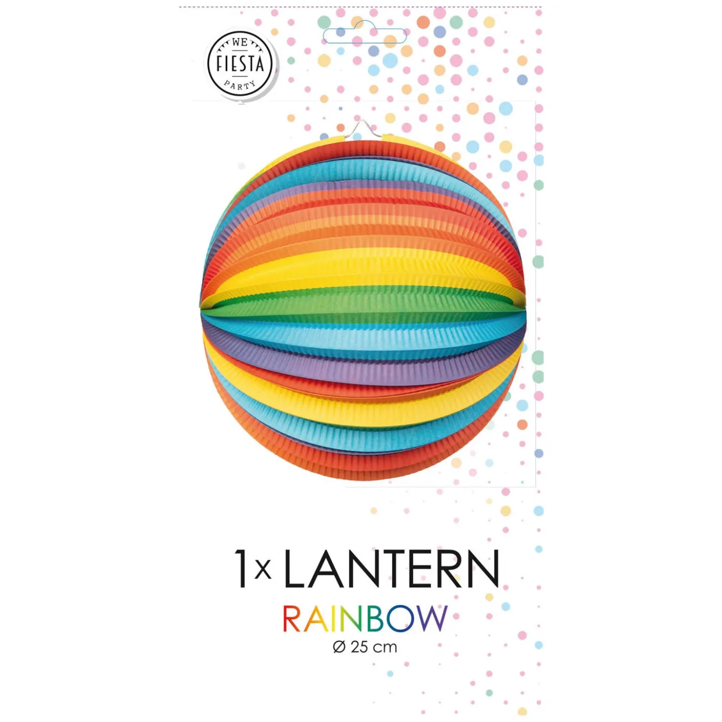 Papieren Lantaarn Rond Regenboog, 25cm