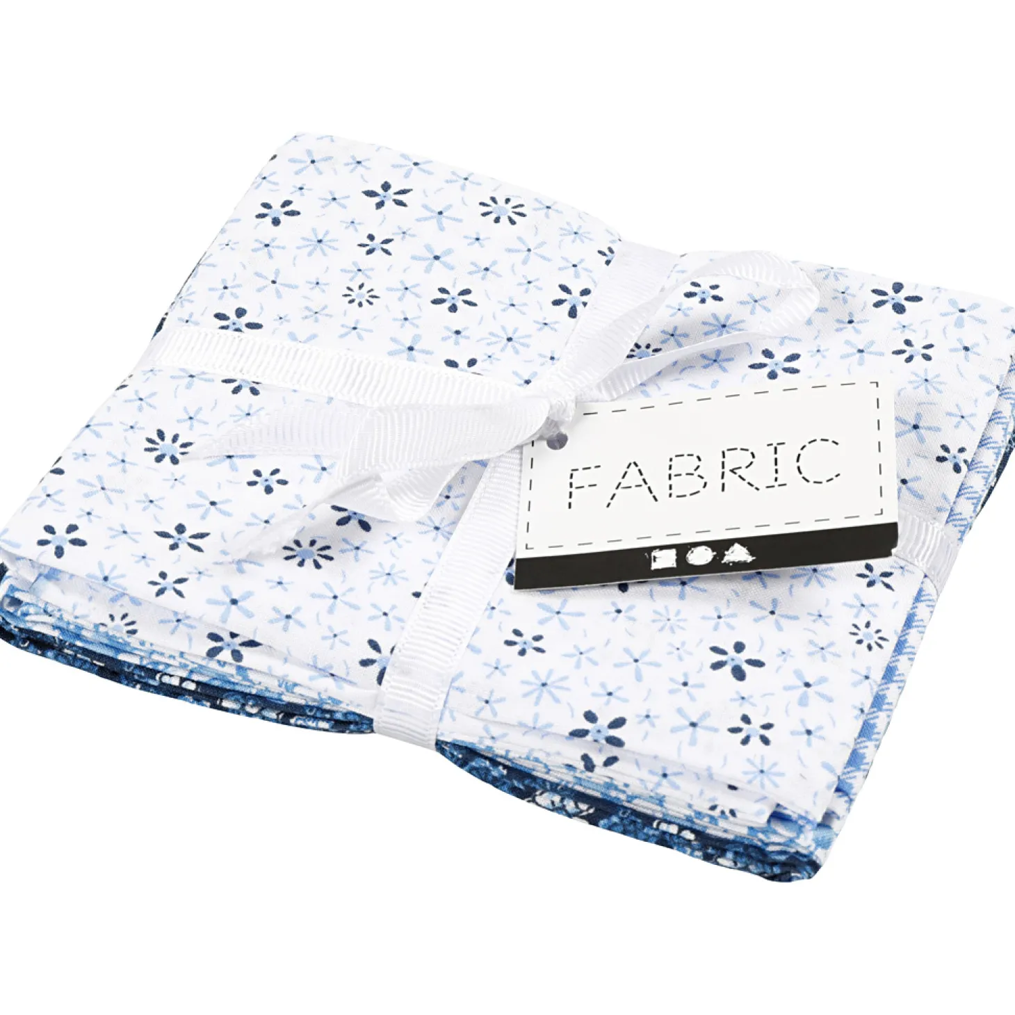 Patchwork Stof Blauw 45x55cm, 4st.