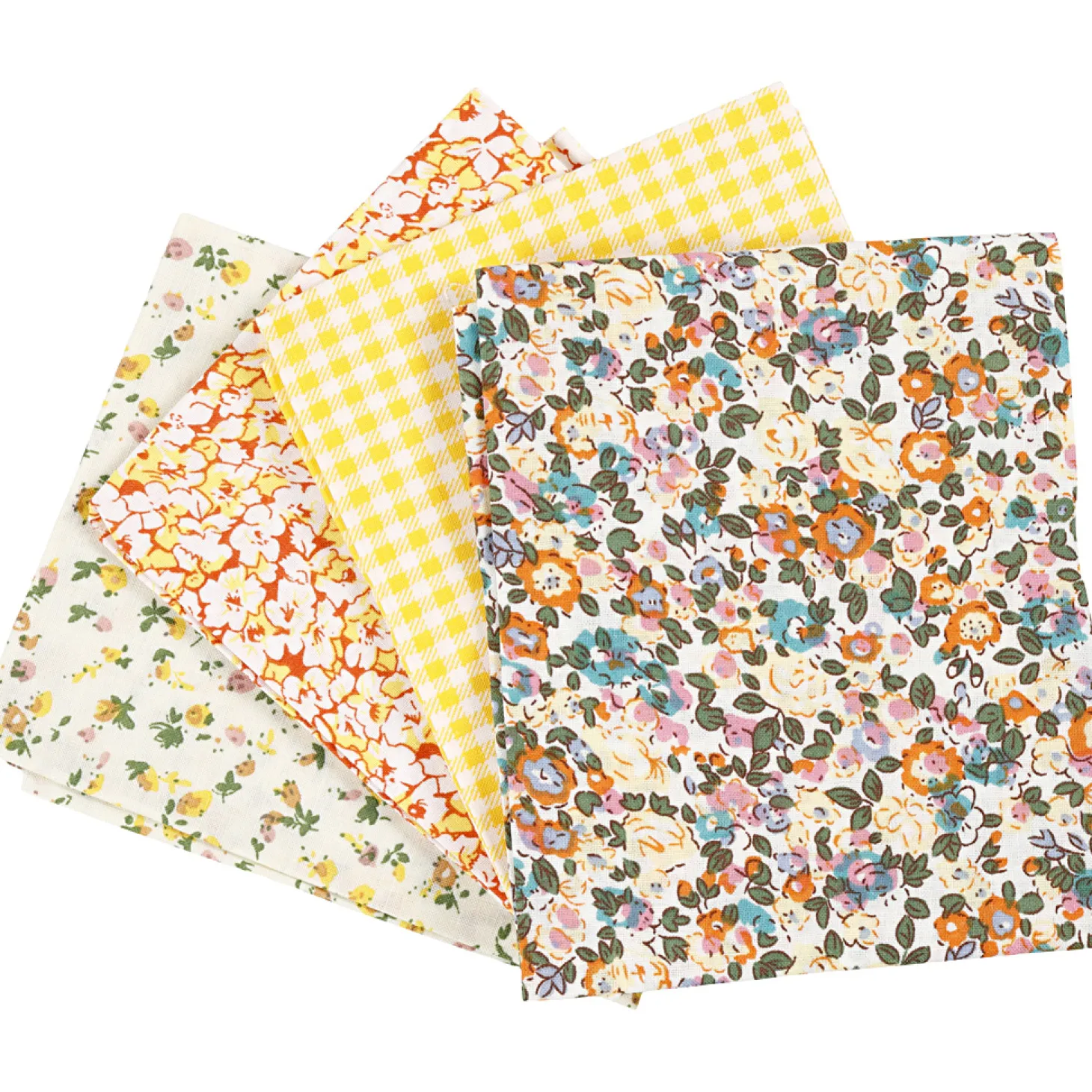 Patchwork Stof Geel 45x55cm, 4st.