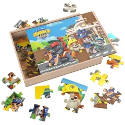 PAW Patrol Rubble & Crew - Houten Puzzels in Houten Doos - 3x24st.