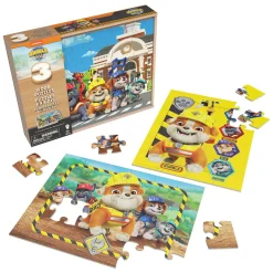 PAW Patrol Rubble & Crew - Houten Puzzels in Houten Doos - 3x24st.