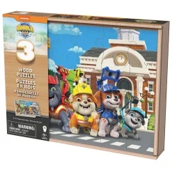 PAW Patrol Rubble & Crew - Houten Puzzels in Houten Doos - 3x24st.