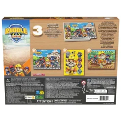 PAW Patrol Rubble & Crew - Houten Puzzels in Houten Doos - 3x24st.