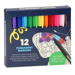 Permanent Markers Gekleurd, 12st.