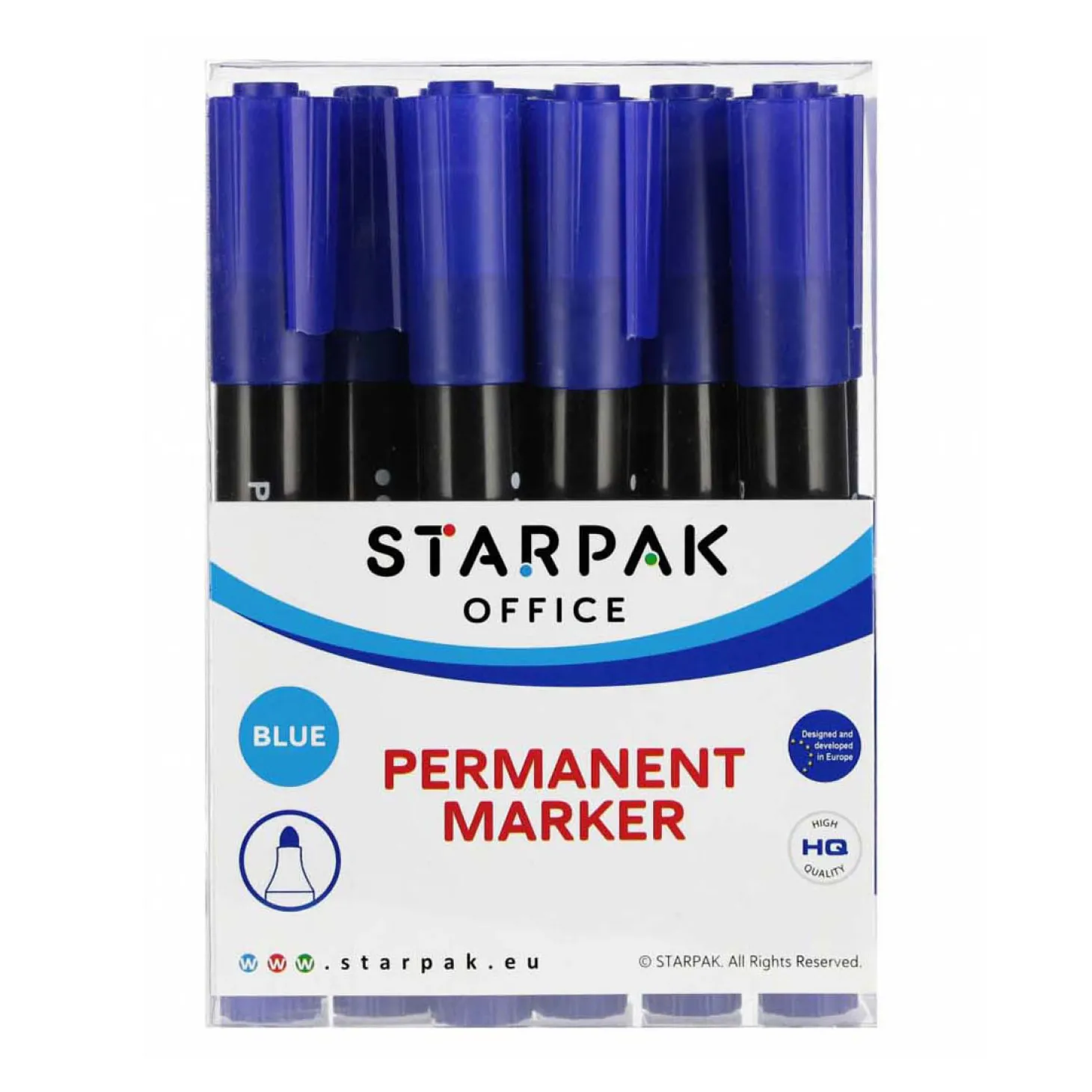 Permanent Stift Rond Blauw, 12st.