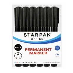 Permanent Stift Rond Zwart, 12st.