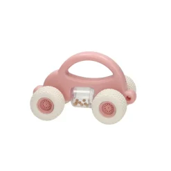 Peuter Speelgoedauto met Rammelaar - Pastel Roze